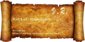 Vattai Romulusz névjegykártya